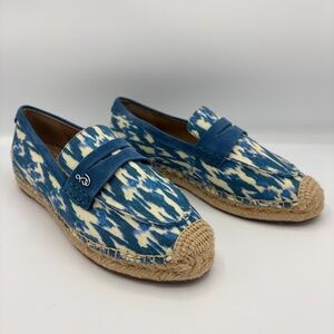 Sam Edelman Kai Espadrille Loafer Blue Ikat Tie Dye Slip-On Size 6.5